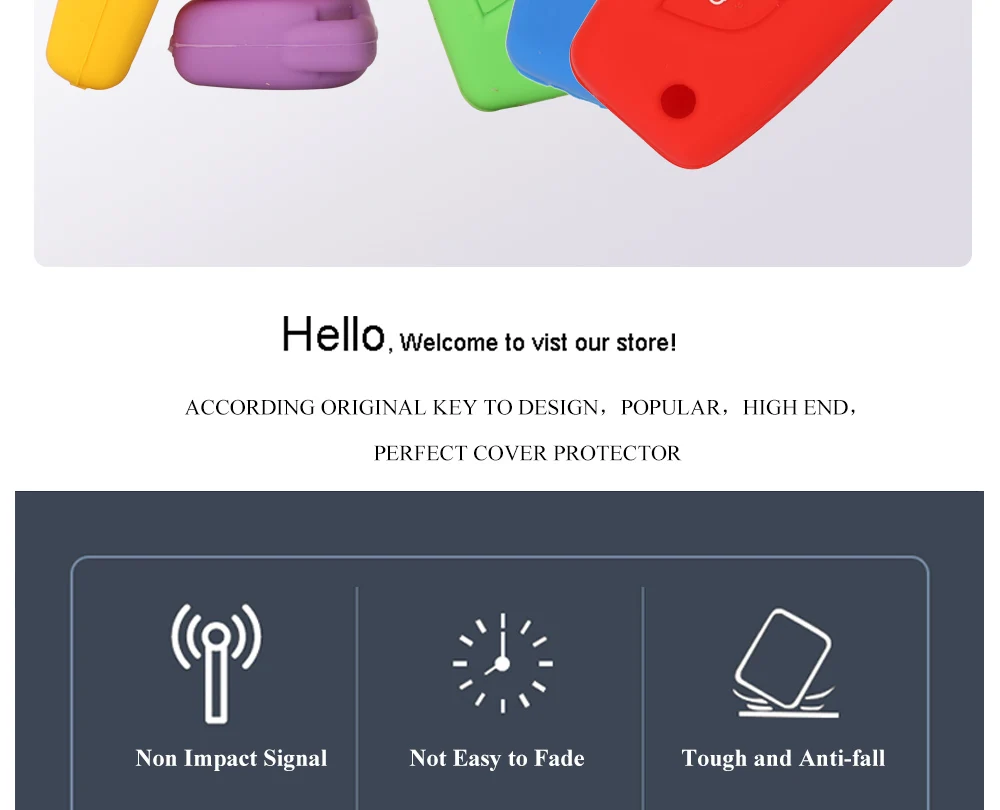 Keyforkess 30pcs 2 BTN custodia protettiva per chiave in Silicone per Toyota Auris Corolla Avensis Verso Yaris Aygo Scion TC IM Camry RAV4 - Haf72922fe5d44e4d983543c1dd52d247m