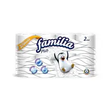 Туалетная бумага FAMILIA PLUS Белая 2 слоя 8 рулонов Туалетная бумага FAMILIA PLUS Белая 2 слоя 8 рулонов