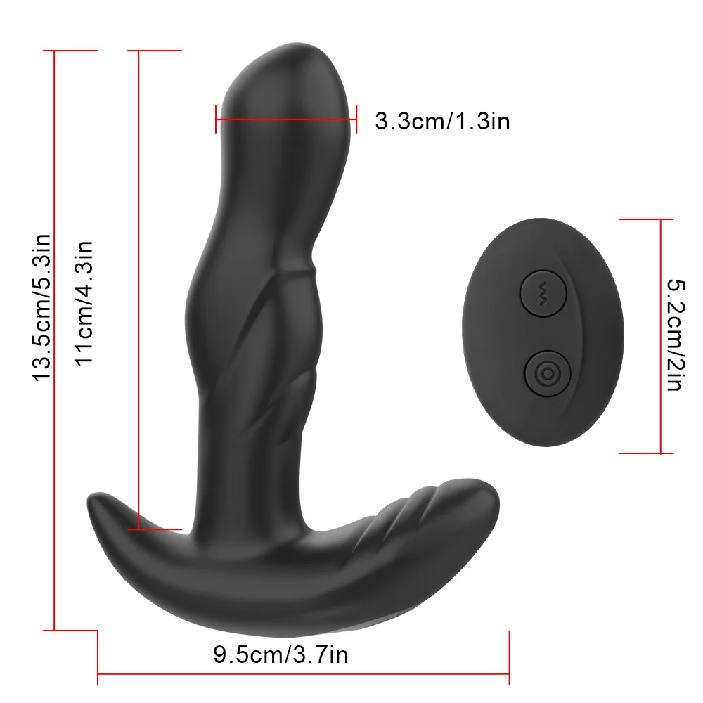 Massaggiatore vibrante prostata butt plug plug anale vibratore rotazione a 360 gradi stimolazione del punto G giocattolo del sesso Fo_voghion.com