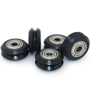 

V Type Plastic Passive Round Wheel with Bearing Idler Pulley Gear for 3D Printer(Pack of 5Pcs)
