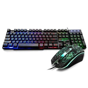 

Thin Russian Keypad E-Sports Gaming Colorful 104key Computer Accessories Floating Keyboard Mouse Kit Laptop Keyboard