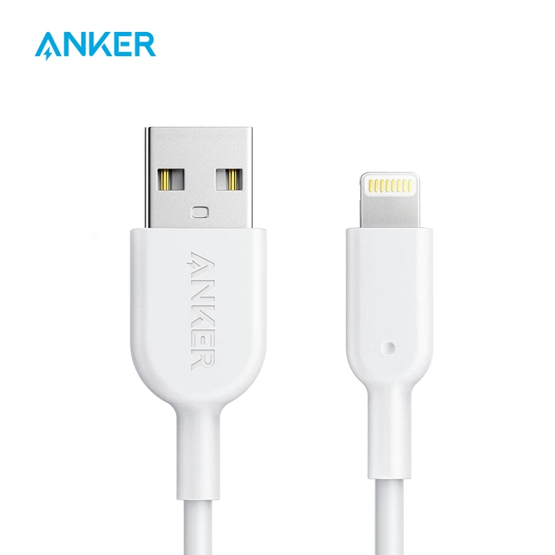 Кабель Anker Powerline II Lightning (6 футов) сертификат MFi для iPhone Xs/XS Max/XR/X / 8/8 Plus 7/7 6/6 (белый) |