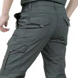 Мужские Водонепроницаемые быстросохнущие брюки карго эластичные дышащие тонкие Военные треккинговые джоггеры брюки мужские брюки