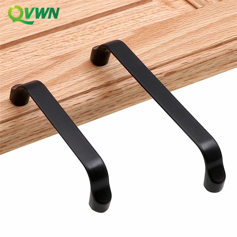 

QVWN Black Durable Aluminum Alloy Single Hole Door Handle for Furniture Drawer Kitchen Cupboard Cabinet Drawer Pull Knobs