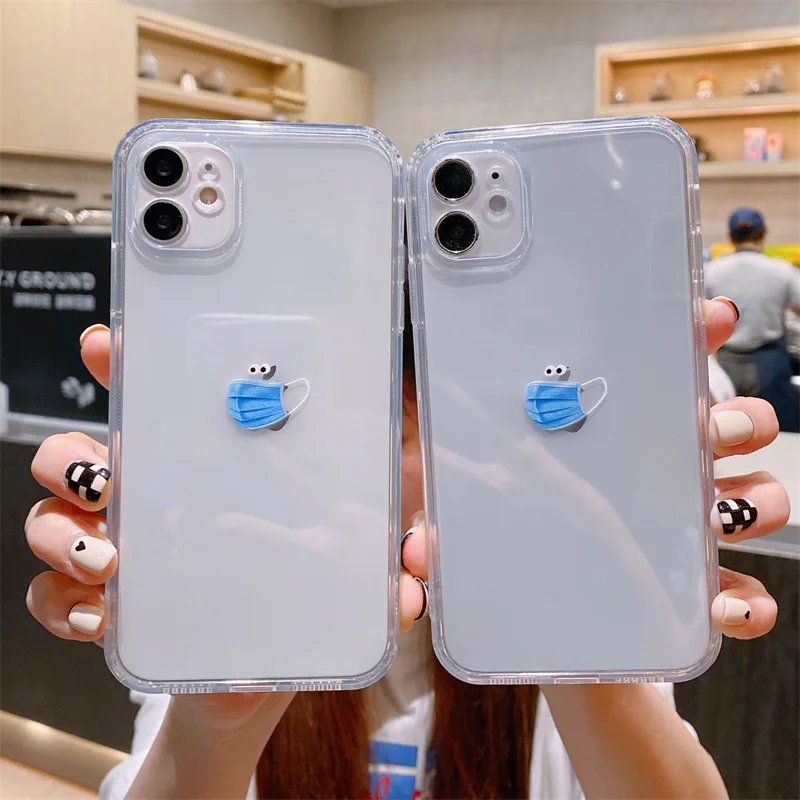 Чехол для телефона с забавным мультяшным изображением маски лица iPhone 13 Pro 11 12 Max 7 8