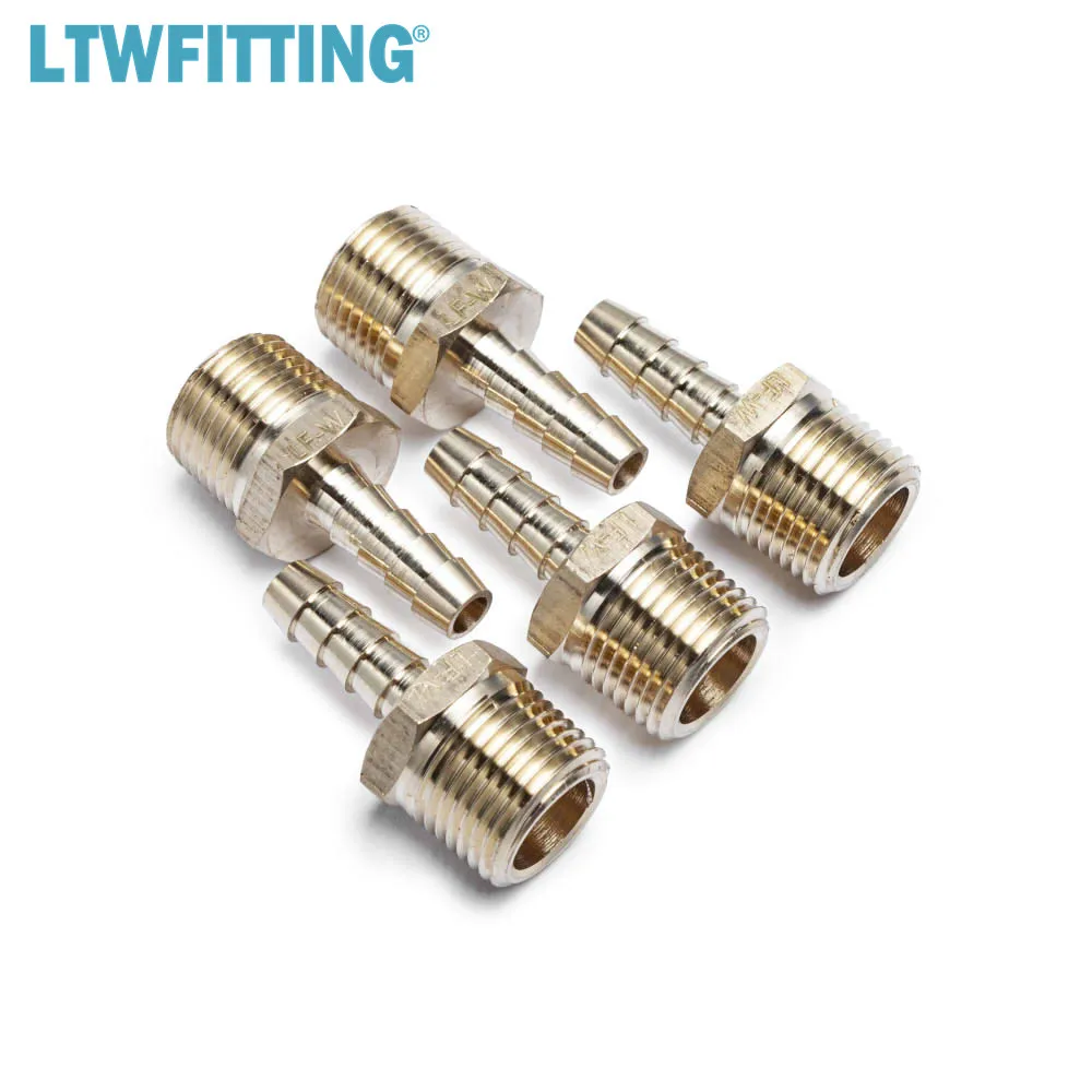 Латунный штуцер LTWFITTING без свинца с зазубринами штуцер/соединитель 1/4 дюйма для