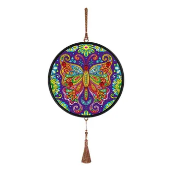 

Multi use DIY Diamond Painting Special Shape Puzzle Toys Butterfly Mural Pink Tassels Home Decor for New year Knit Decor