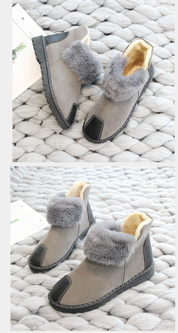 LazySeal botas mujer invierno/ г. Зимние женские ботинки женские теплые фетровые ботильоны на меху с плюшевой подкладкой на платформе Botas Mujer