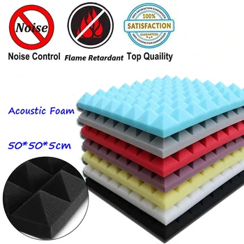 

4pcs 500X500X50mm Soundproofing Foam Acoustic Foam Sound Treatment Studio Room Absorption Tiles Polyurethane foam