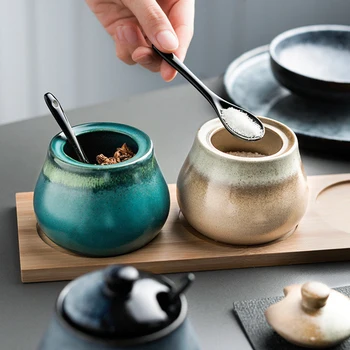 

Spice Jar Seasoning Bottles Ceramic Salt Seasoning Jar Condiment Storage Containers For Home Kitchen Porta Tempero De Cozinha