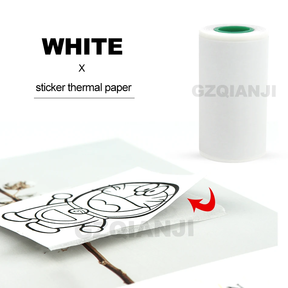

3 Rolls in one box White sticker label Thermal paper for Photo pocker Peripage A6 A8 or Paperang Printer P1 P2 57 58*30mm
