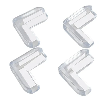 

Desk Table Corner Right Angle Safety Cushion Pad Protector 4 Pcs Clear