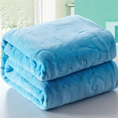 Клетчатое плотное кофейное жаккардовое плотное одеяло с цветочным рисунком для зимы, Коралловое Флисовое одеяло, покрывало для кровати/дивана/путешествий, простыни разных размеров - Цвет: blue