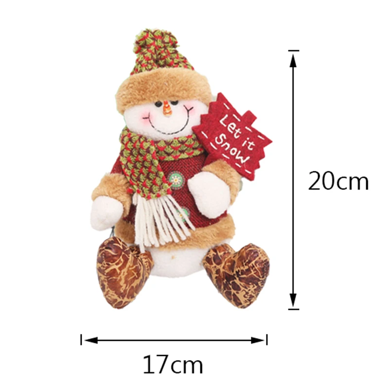 1pc Sitting Snowman Милые куклы, рождественские украшения для дома, Рождественская елка, подвесные плюшевые куклы Snata, Navidad, вечерние украшения,, новогодние подарки для детей - Цвет: 1pc Sitting Snowman