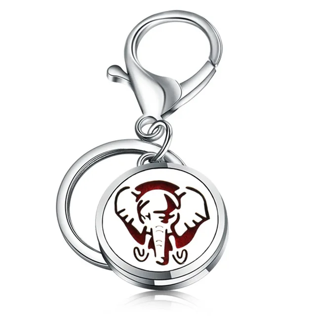 Fashion Round Little Love KeyChain Jewelry Stainless Steel Essential Oil Diffuser Perfume Aromatherapy Locket Key Chain Jewelry 1PCS