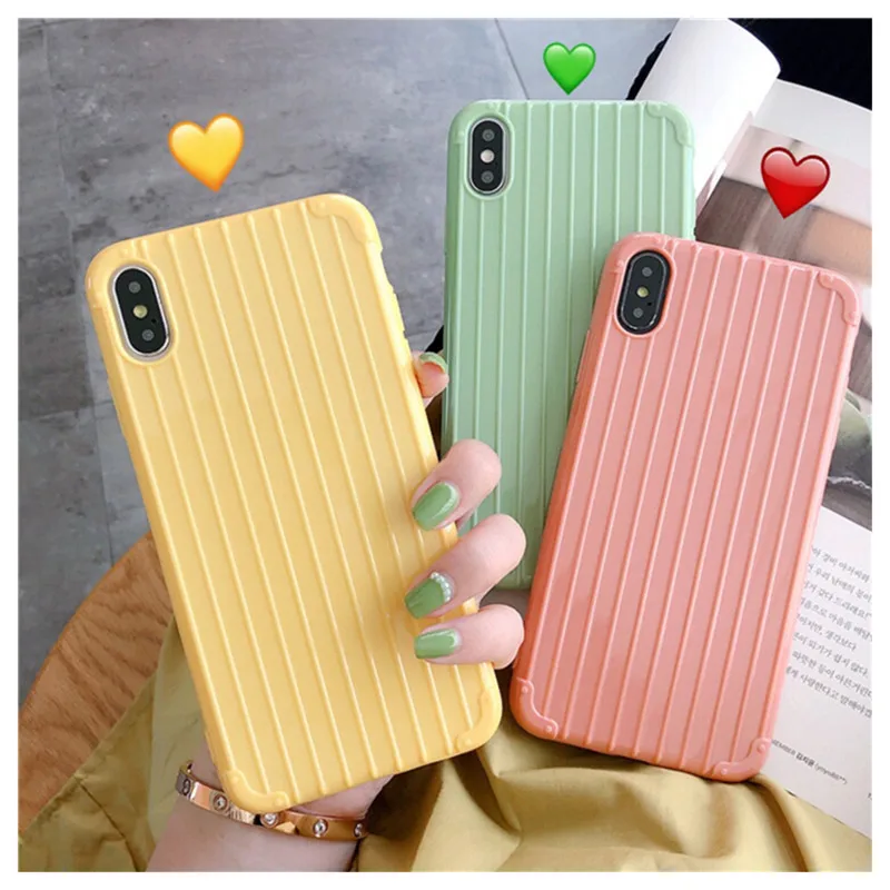 

Fashion Solid Color Luggage Silicone Case For Xiaomi Mi 9 8 Lite A2 6X Redmi 6A Note 6 7 Pro K20 GO Cute Candy Color Soft Simple