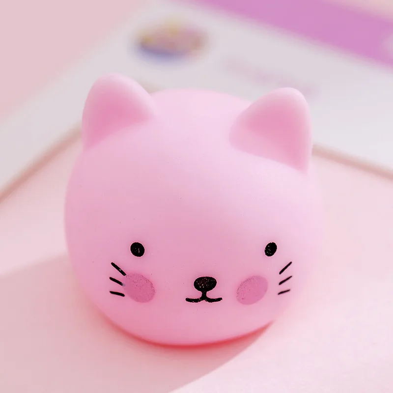 Mini Cute star cat Squishy squeeze sound Kawaii Heal Fun Kids Squeeze Toy for children Stress Relief Decor Silicone Cartoon Toys