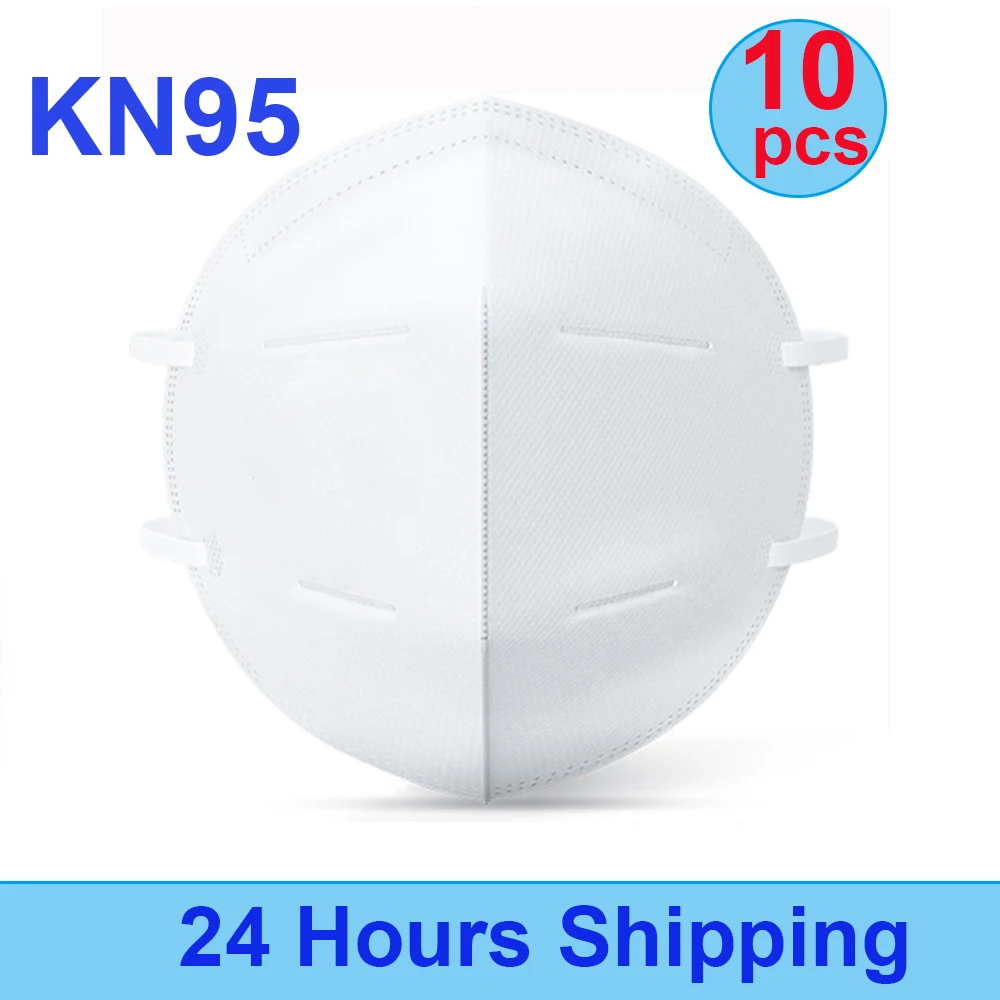 

10 Pcs KN95 Mask Nonwoven Dust Face Mask Dust Anti Infection KN95 Masks Respirator PM2.5 Protective Earloop Masks