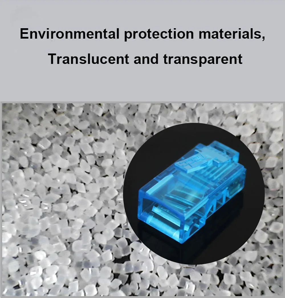 PC8018-JONSNOW Ethernet Cables Module Plug Network Connector RJ-45 Crystal Heads Cat5 Cat5e Gold Plated Network Cable (8)