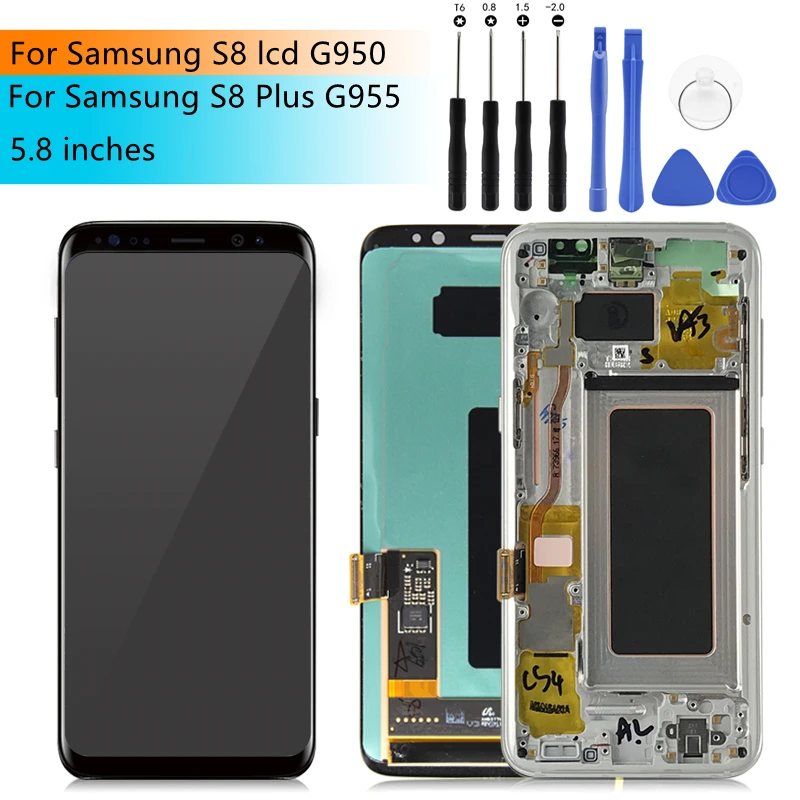 For Samsung Galaxy S8 Lcd G950 S8 Plus G955 Touch Screen Digitizer Assembly With Frame S8 Display Replacement Repair Parts Touch Screen Digitizer Display Screenscreen Touch Aliexpress