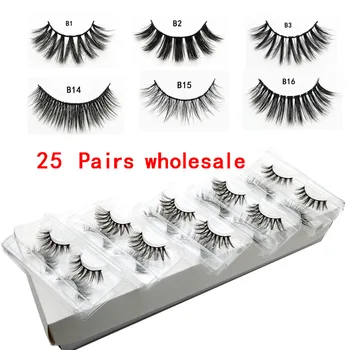 

New10/25 pairs Lashes 3D Mink Eyelashes 100% Cruelty free Lashes Handmade Reusable Natural Eyelashes Popular False Lashes Makeup