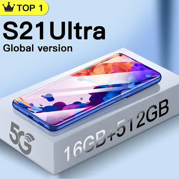 Teléfono Inteligente S21 + Ultra, 2021 pulgadas, Android 7,2, 6800mAh, desbloqueo, versión Global, 4/5G, Android 10, 24MP + 48MP