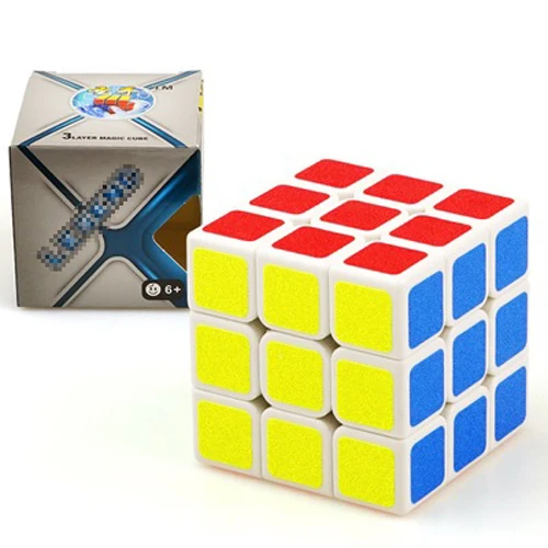 Кубик 2x2 3x3x3 4x4x4 6 сторон скоростной кубик Магический кубик cubo magico пластиковый обучающий пазл твист игра подарок игрушки для детей - Цвет: White with box