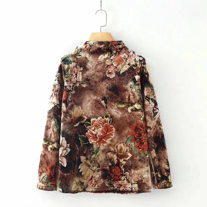 XL~ 5XL Цветочные леопардовые клетчатые зимние Бархатные Топы большого размера Женская водолазка футболка с длинным рукавом толстая футболка H762