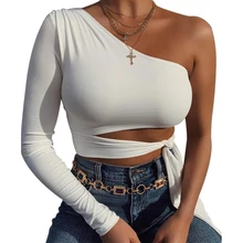 Cheap 2020 Hot One Shoulder Solid Crop Top Women's Solid Sexy Backless One Shoulder Crop Tops Cut-Out Cropped Feminino Tops Streetwear Cheap 2020 Hot One Shoulder Solid Crop Top Women's Solid Sexy Backless One Shoulder Crop Tops Cut-Out Cropped Feminino Tops Streetwear