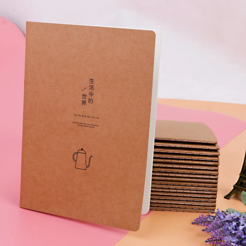 

16k Large Size Grid Noteboy Kraftpaper Notepad Lined English Laptop Simple Notepad Stationery Homework Book