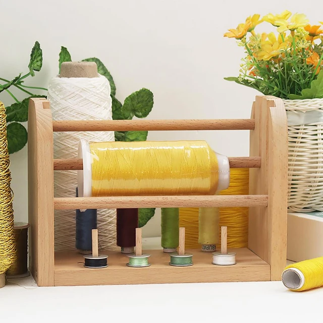 Wooden Thread Rack Organizer Rotating Spools Holder 8-Spool Double Sided Thread  Organizer for Sewing Embroidery DIY Cloth Je - AliExpress