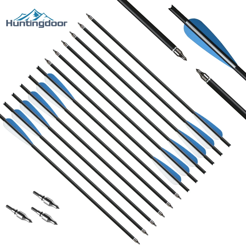 

Huntingdoor 6Pcs/12Pcs/24Pcs 20 Inch Carbon Crossbow Arrows Outdoor Hunting Archery Suitable for Crossbows Under 250 Pounds