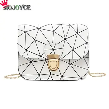 

Geometric Irregular Print Shoulder Bag Women PU Leather Messenger Packs Small Chain Crossbody Bags