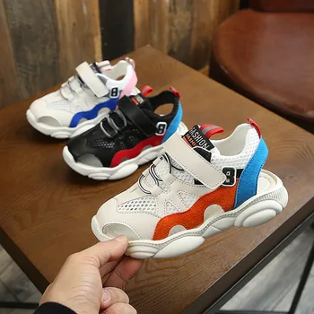 

summer sandal kids Hollow breathable little girls shoes with heel Black kids stud shoes pink summer beach shoes boys sandals