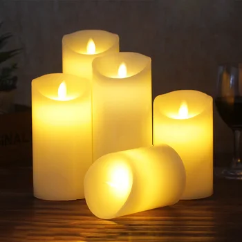 

3X Smooth Flickering Flame LED Flameless Wax Mood Candles Home Garden Xmas Decor