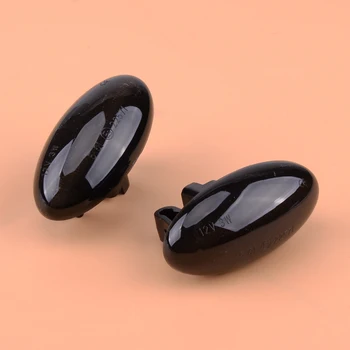 

beler 1Pair Car Black Dynamic LED Side Indicator Marker Light ABS Fit For Peugeot 1007 107 206 207 Citroen C1 C2 C3 C5