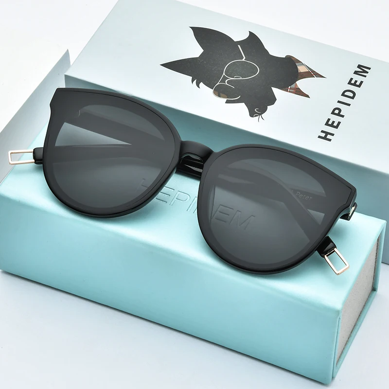 

HEPIDEM New Acetate Round Sunglasses Retro Men Gentle Brand Designer Sun Glasses for Women Vintage Mirrored UV400 Black