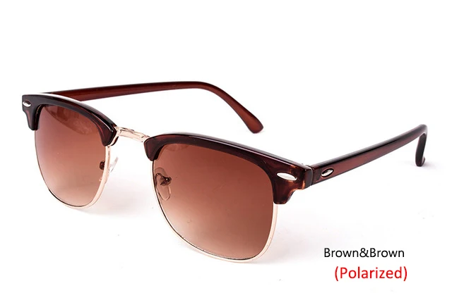 RBRARE, полудрагоценные, брендовые, дизайнерские, солнцезащитные очки для женщин/мужчин, поляризационные, UV400, классические, Oculos De Sol Gafas, ретро очки - Цвет линз: P-Brown Brown
