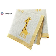 AY TescoBaby – couvertures tricotées en coton pour nouveau né, couvertures de couchage pour nourrissons, pour poussette, literie, panier de canapé, 100x80cm, pour tout petit