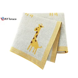 AY TescoBaby mantas tejidas para recién nacidos, fundas de algodón para dormir, ropa de cama, sofá, cesta, 100x80cm
