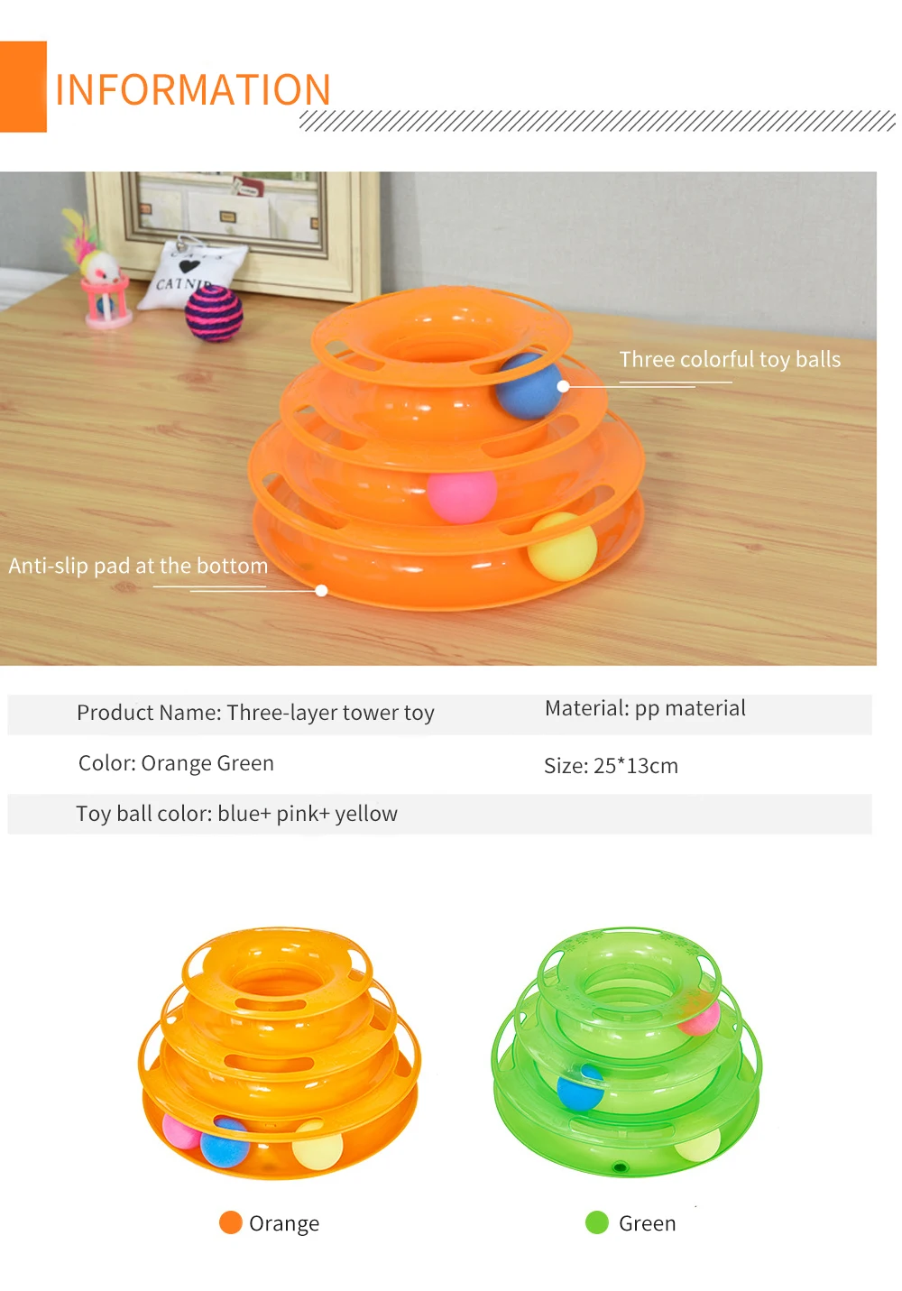 Pet Cat Toy Ball Pet Toy Cat Three-Layer Track Turntable Pet Supplies Intelligence Training Interactive Turntable With 3 Balls