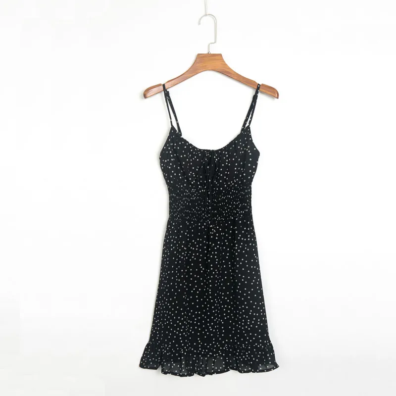 Летнее женское платье повседневное платье из набивной ткани узкое платье - Цвет: Черный