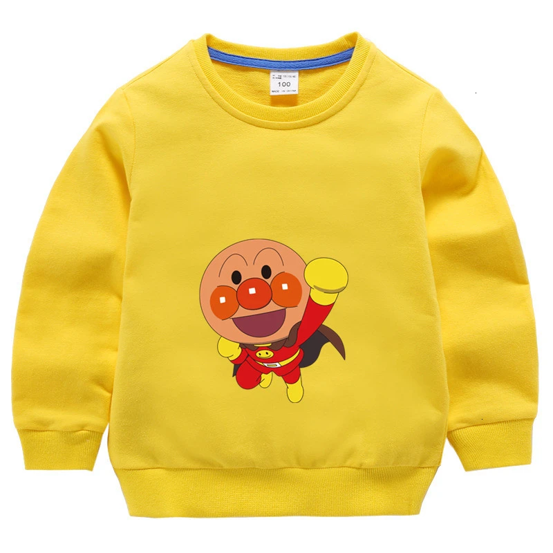 Boys Girls Anime Anpanman Funny Splicing color Kid Summer O-Neck Tops Children Cartoon T shirt Baby Sweatshirt - Цвет: as picture