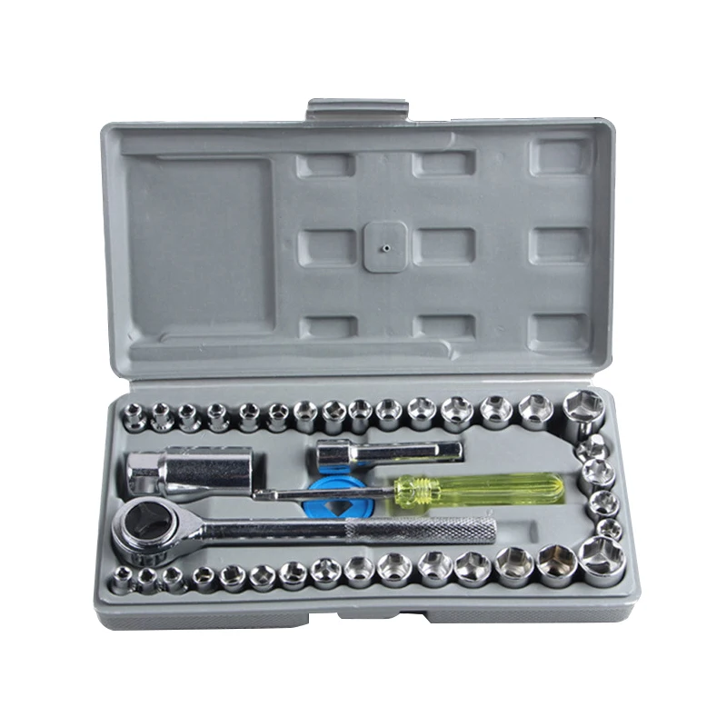 

40 Pieces Of Car And Motorcycle Repair Toolbox Multi-function Socket Repair Outer Hexagonal Screwdriver Wrench Set Repair Tools