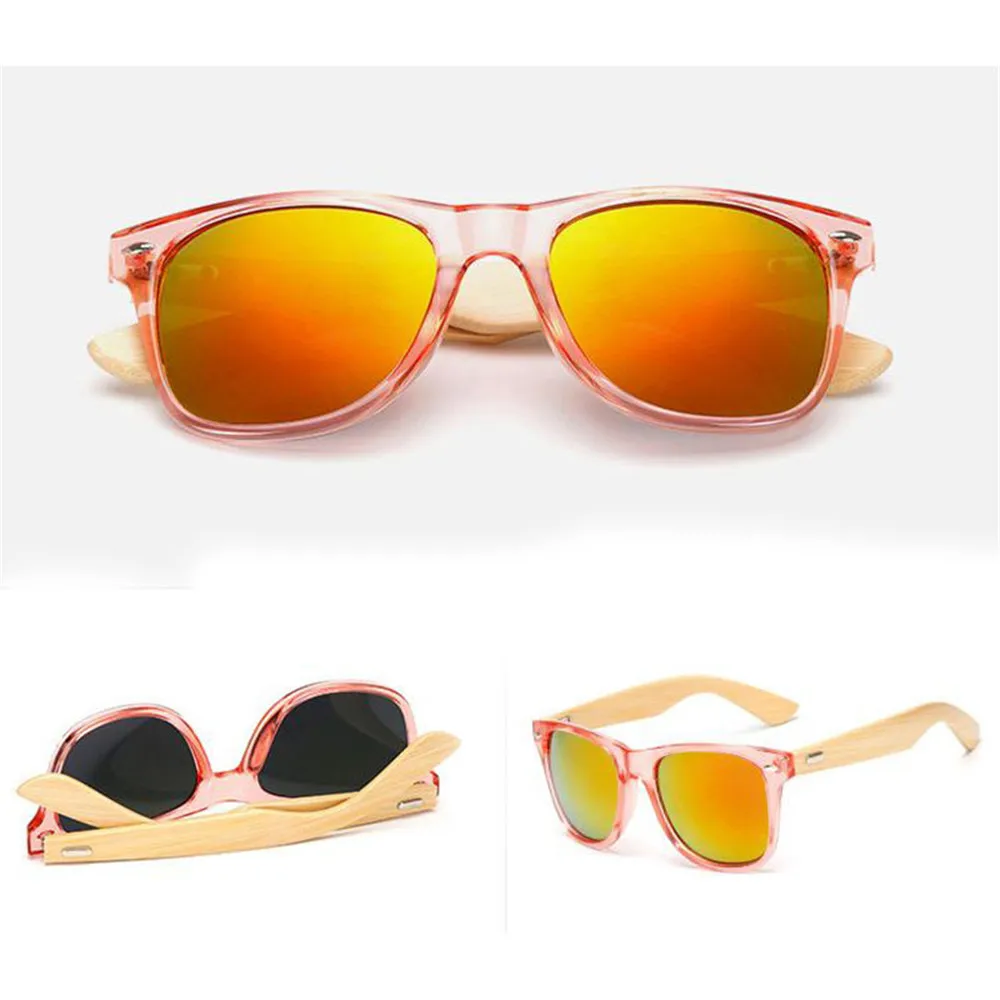 NEW Retro Polarized Sunglasses Men Women Travel Sport Fashion Brand Design Bamboo Wood Frame Sun Glasses For women - Цвет оправы: Red