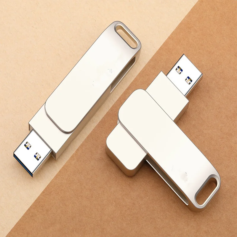 

Usb Flash Drive 2 IN 1 Type-C Metal 360Â°Rotation High Quality Pen Drive USB 2.0 Pendrive 16GB 32GB 4GB 64GB Free Logo Gift