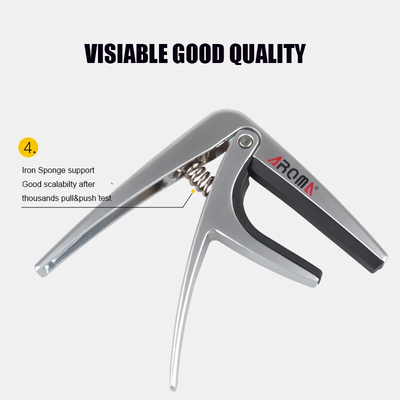 Aroma ukulele ukelele uku capo metal alloy made with exquisit finish silicone cushion Dimension 60697mm Metal Capo Trigger5