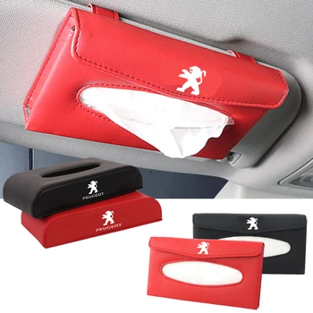 

Tissue Box for Peugeot Logo 206 306 301 407 207 208 406 4008 3008 5008 206 103 107 308 2008 307 Accessories Car Paper Cover Case