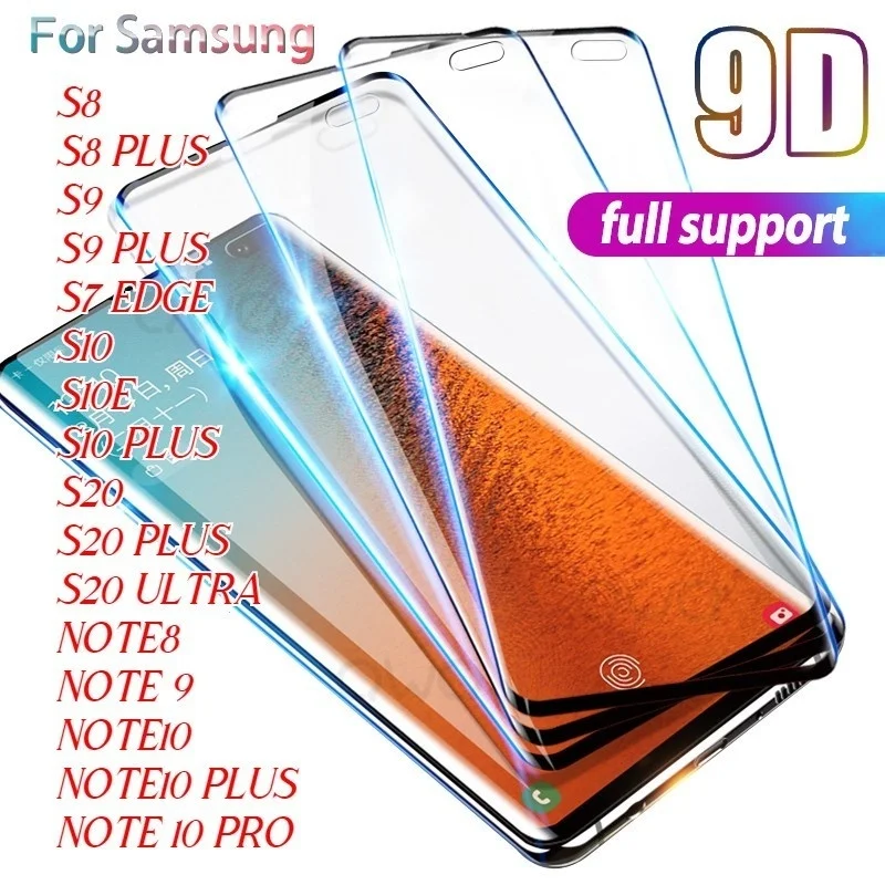 9D изогнутый протектор экрана из закаленного стекла для Samsung Galaxy S20 S10 S9 S8 S7 Edge Plus/ Note