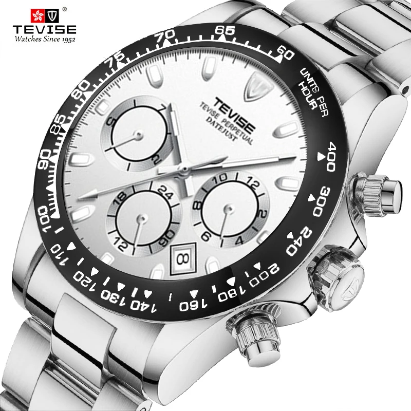 

Tevise Automatic Mechanical Watch Men Stainless steel Date Wristwatch Fashion Business Mens Watches Relogio Masculino